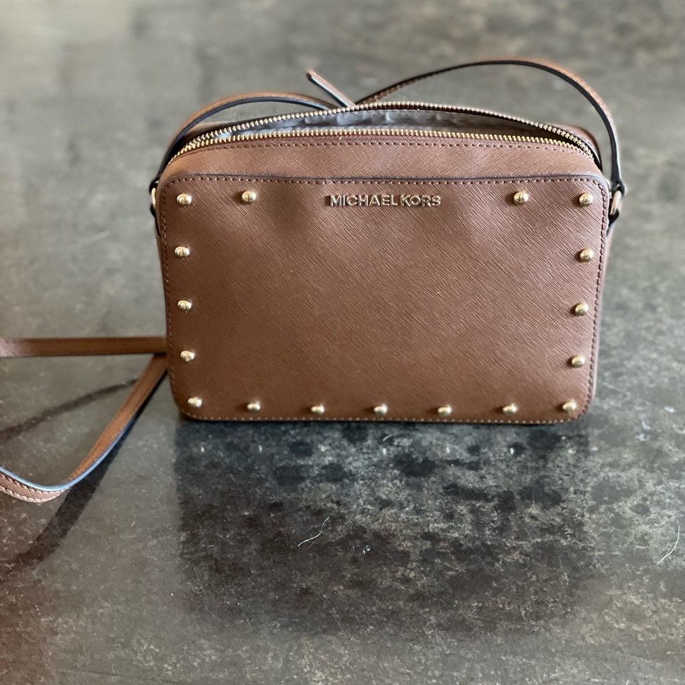 Michael Kors purse - brown with gold studs